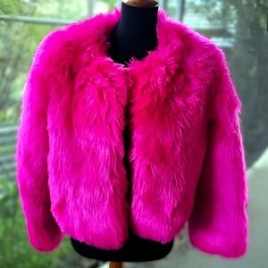 Women's Fux Furr Hot Pink Winter Coat
